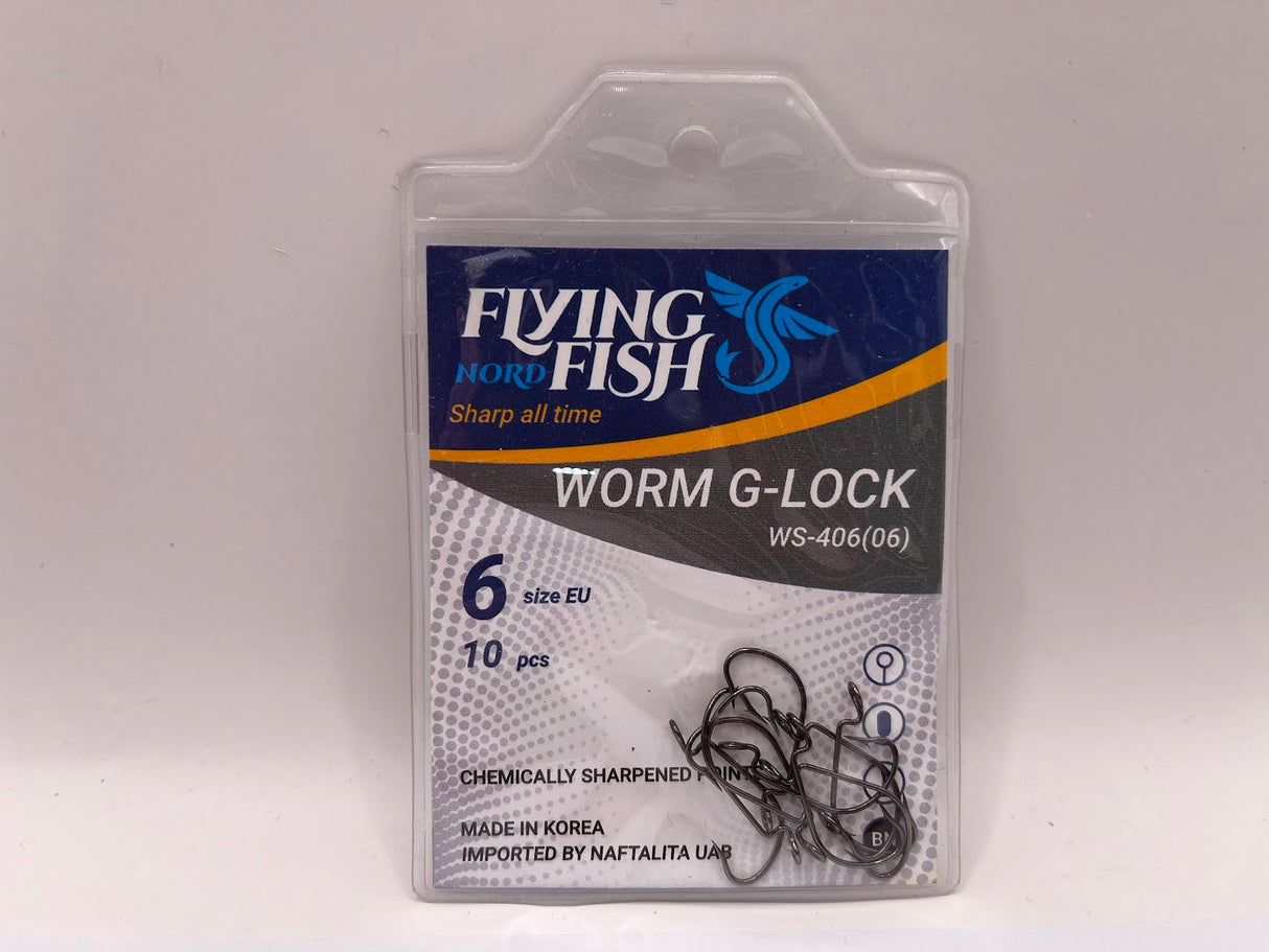Žvejybinis kabliukas Flying Fish Nord WORM G-LOCK — 7