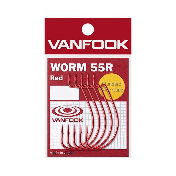 Vanfook kabliukai Worm 55R Red