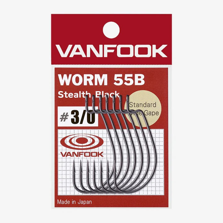 Vanfook kabliukai Worm 55B Stealth Black