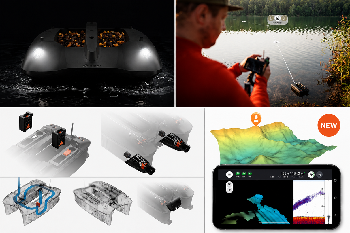 Deeper Quest jaukinimo laivelis su Downscan Undervision moduliu