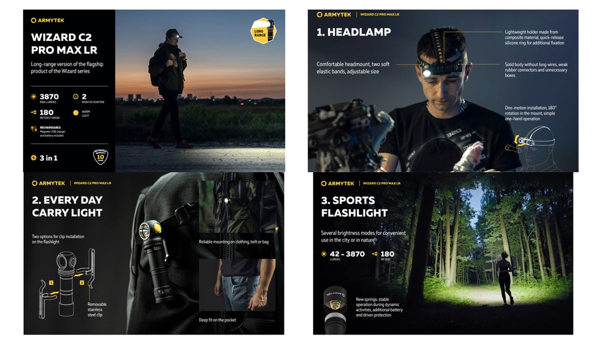 Armytek žibintuvėlis Wizard C2 Pro Max PCB Warm