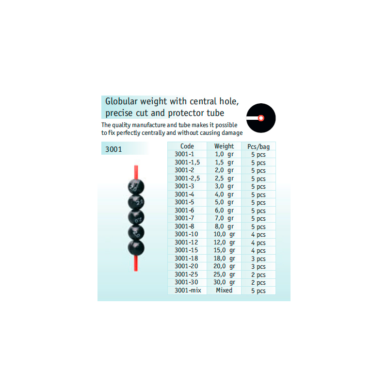 Cralusso rutuliniai svareliai su centrine skyle Globular weight — 2
