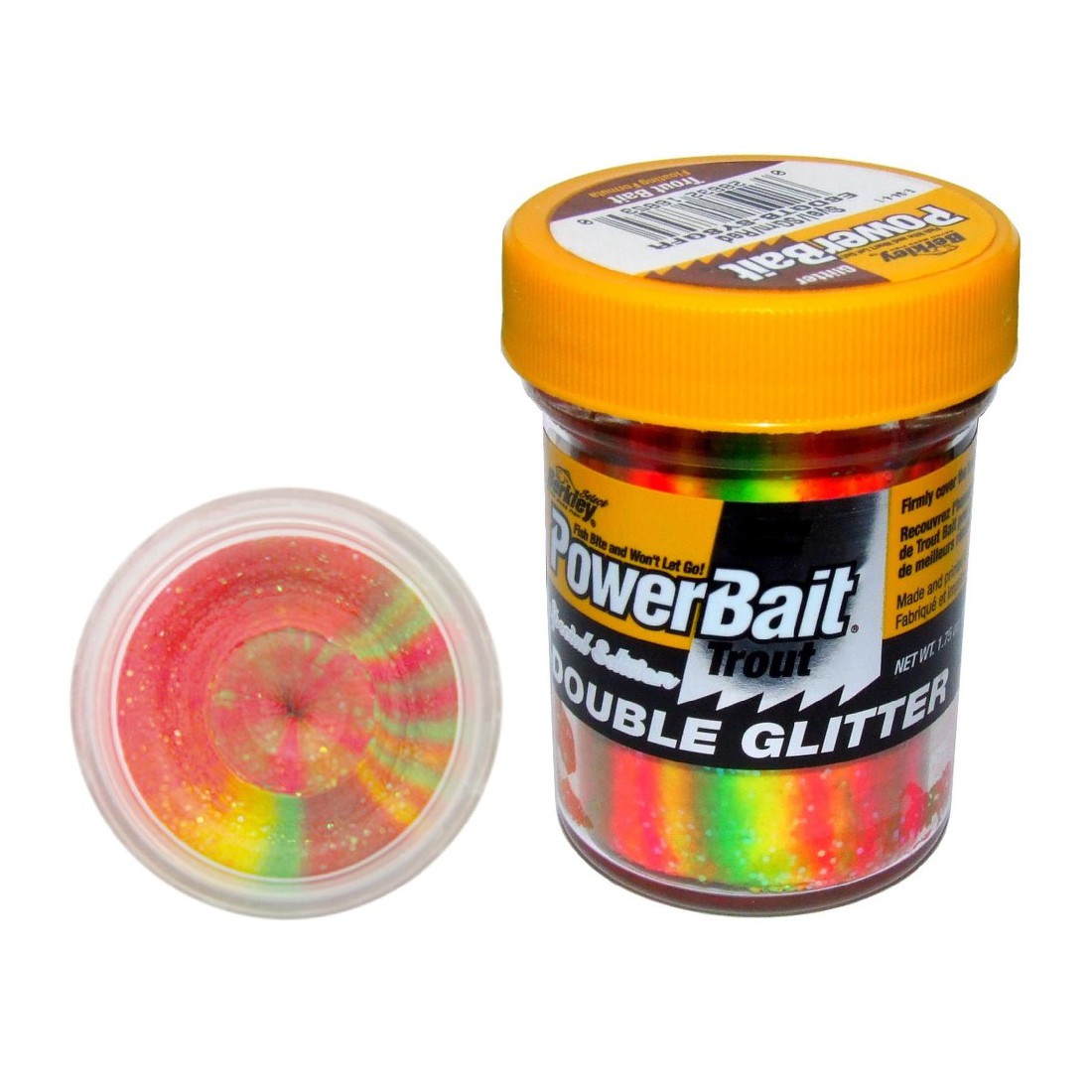 Berkley spalvota tešla Double Glitter Twist S.Yellow/S.Green/Fl.Red 50g