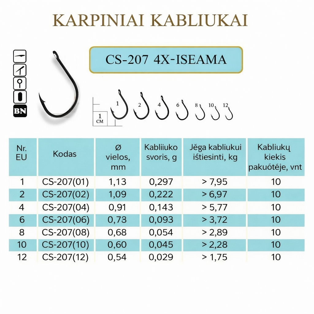 Žvejybinis kabliukas Flying Fish Nord 4X-ISEAMA