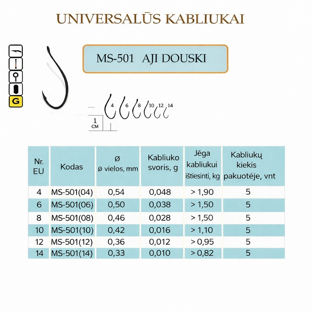 Žvejybinis kabliukas Flying Fish Nord AJI DOUSKI