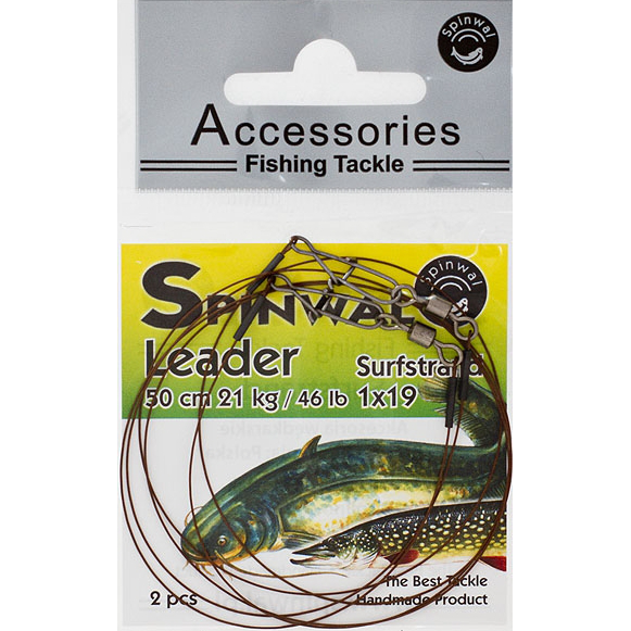 Pavadėliai Spinwal Surfstrand Leader 1x19 2pcs 50cm 21kg