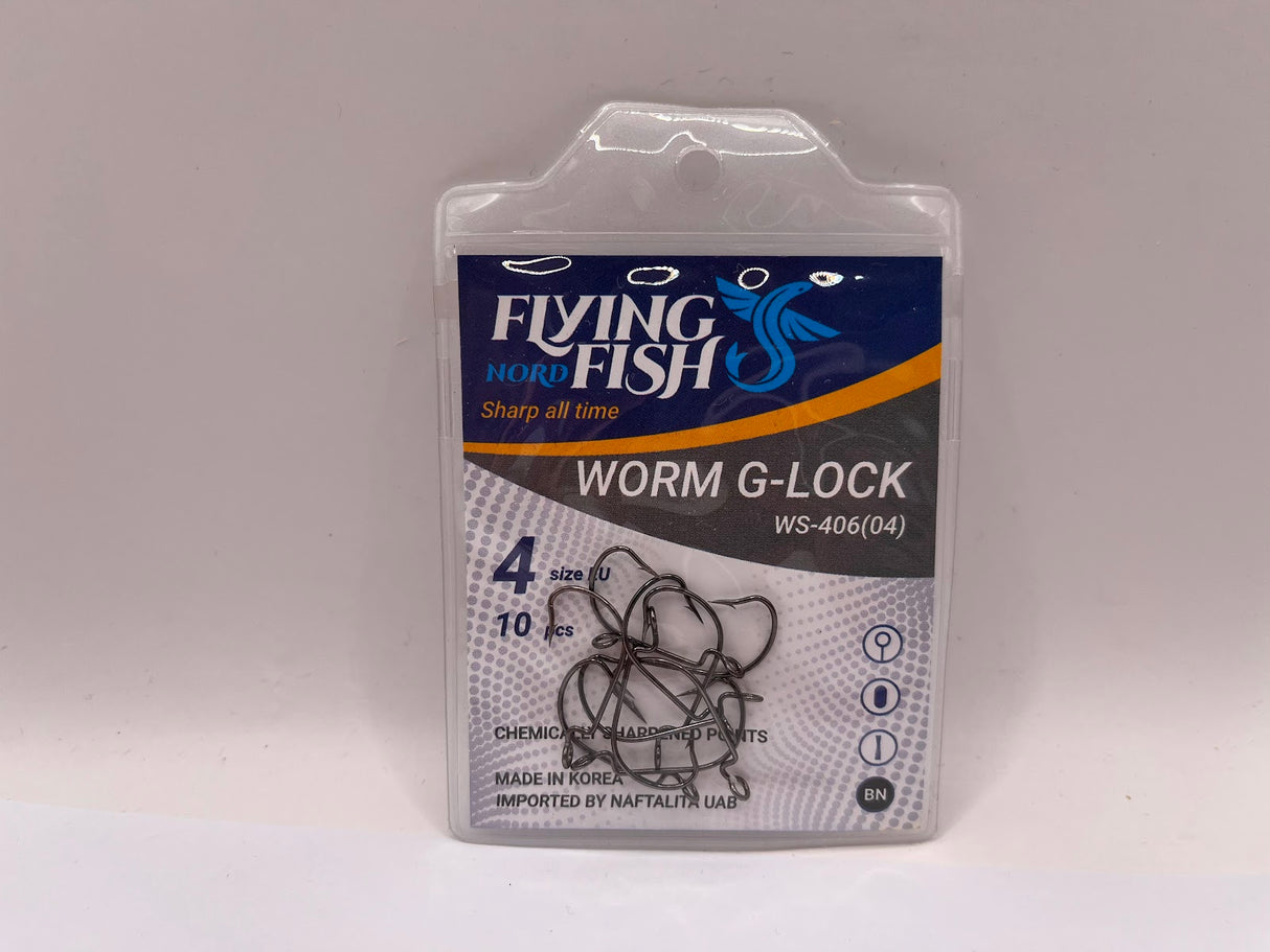 Žvejybinis kabliukas Flying Fish Nord WORM G-LOCK — 5