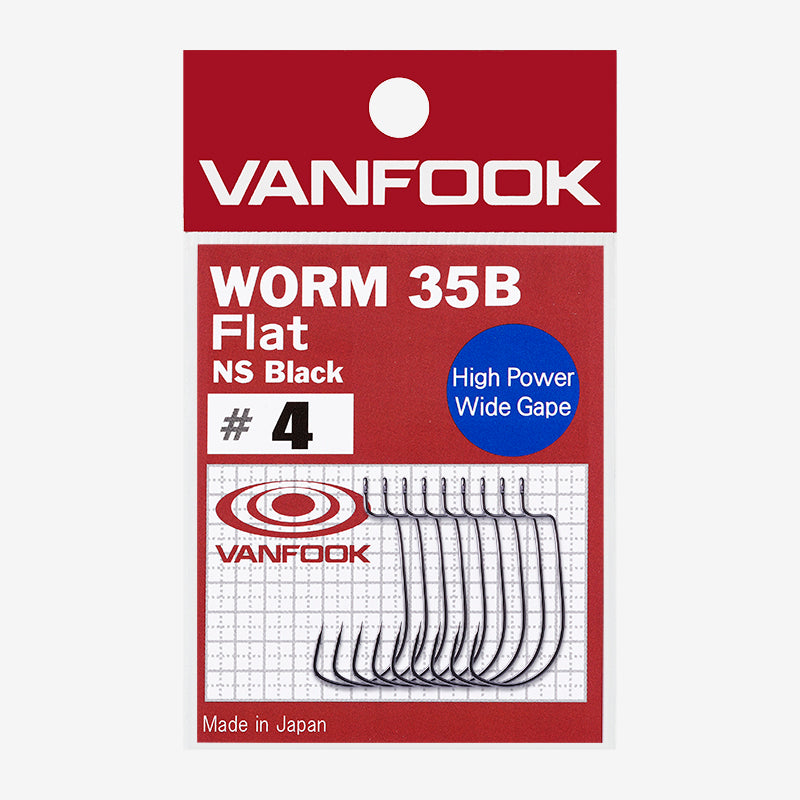 Vanfook kabliukai Worm 35B Flat NS Black
