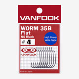 Vanfook kabliukai Worm 35B Flat NS Black