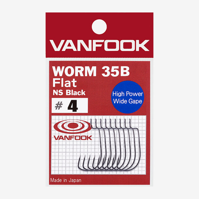 Vanfook kabliukai Worm 35B Flat NS Black