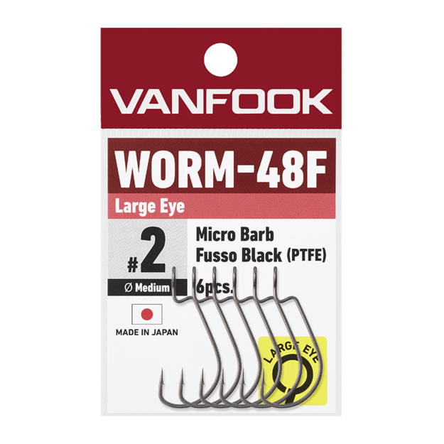 Vanfook kabliukai Worm-48F Fusso Black