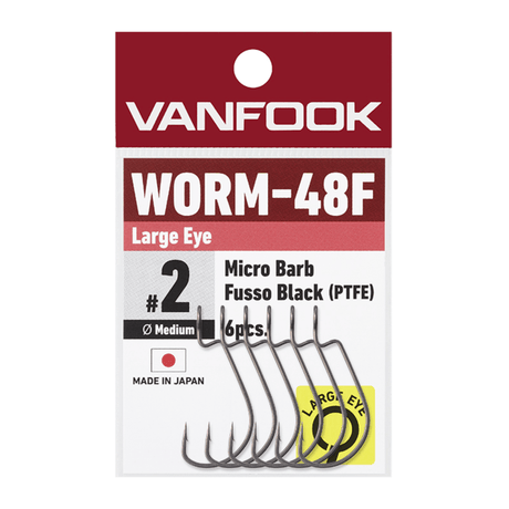 Vanfook kabliukai Worm-48F Fusso Black