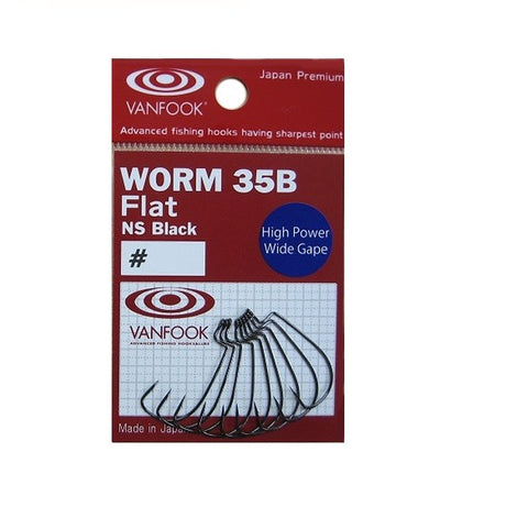 Vanfook kabliukai Worm 55B Flat NS Black — 3