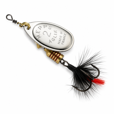 Mepps Aglia Mouche black fry Sukrė
