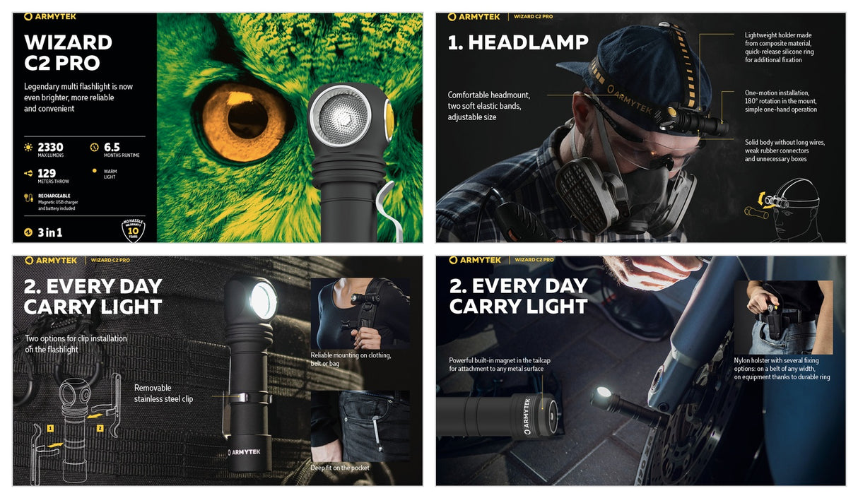 Armytek žibintuvėlis Wizard C2 Pro Warm