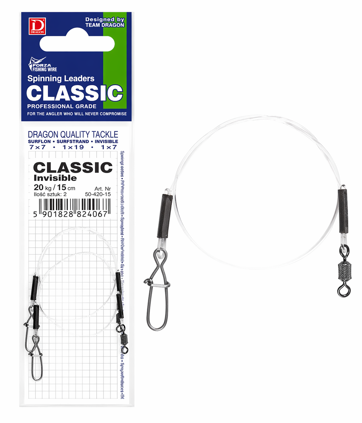 Pavadėlis Dragon Classic Invisible Fluorokarboninis