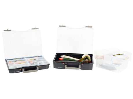 Westin W6 dėžutė Lure Vault 79x337x278 Incl. 4 inserts Black/Clear — 2