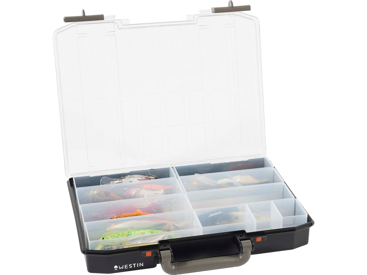 Westin W6 dėžutė Lure Vault 5,7x33,7x27,8 cm . 10 inserts Black/Clear