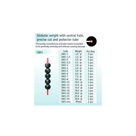 Cralusso rutuliniai svareliai su centrine skyle Globular weight — 2