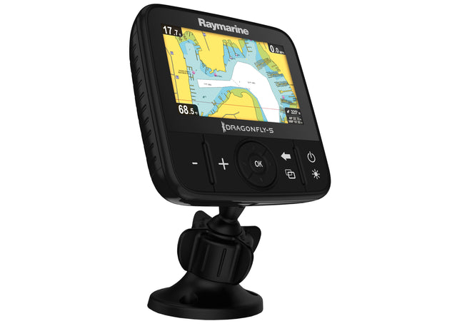 Raymarine echolotas Dragonfly 5PRO 5" su CHIRP Down Vision ir sonaru, CPT-DVS daviklis ant tranco, Wi-Fi, GPS, be jūrlapių
