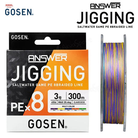 Gosen Answer Jigging PEx8 pintas valas Multi color 300m