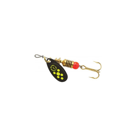 Mepps Black Fury Black/Chartreuse Dots size 2 Blist