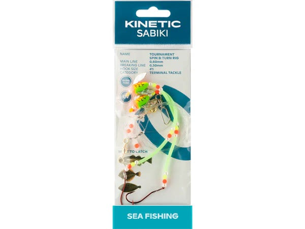 Jūrinė sistema Kinetic Sabiki Tournament Spin & Turn Fire Tiger