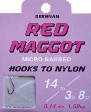 Drennan kabliukai su pavadėliu Red Maggot